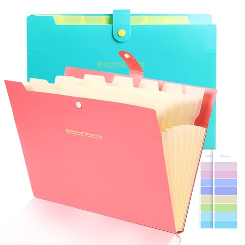 Yolistar 2 Stück Dokumentenmappe A4, Mappe Mit 8 Fächern, Tragbar Ordnungsmappe Mappen Ordnersystem für Büro Hause Schule Folder Organizer, Blau/Rottöne Yolistar 2 Stück Dokumentenmappe A4, Mappe Mit 8 Fächern, Tragbar Ordnungsmappe Mappen Ordnersystem für Büro Hause Schule Folder Organizer, Blau/Rottöne von Yolistar