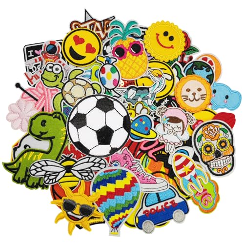 Yolistar 60 Stück Patches zum Aufbügeln, Zufällig Ausgewählte Stile, Bestickte Aufnäher zum Aufnähen, Bügelbilder für Textilien, und Handarbeiten,Kleidung, Hosen, Rucksäcke, Hüte, Jeans, DIY-Zubehör Yolistar 60 Stück Patches zum Aufbügeln, Zufällig Ausgewählte Stile, Bestickte Aufnäher zum Aufnähen, Bügelbilder für Textilien, und Handarbeiten,Kleidung, Hosen, Rucksäcke, Hüte, Jeans, DIY-Zubehör von Yolistar
