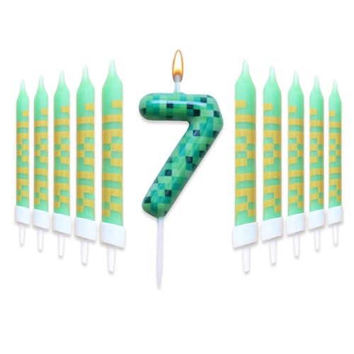Geburtstagskerzen Zahlen 7, 11 Stück Pixel Geburtstagskerzen Kerze, Grün Geburtstagskerzen Zahlen, Game Tortendeko Zahlenkerze für Mädchen Jungen, Kinder Geburtstagskerzen Torteparty Deko Geburtstagskerzen Zahlen 7, 11 Stück Pixel Geburtstagskerzen Kerze, Grün Geburtstagskerzen Zahlen, Game Tortendeko Zahlenkerze für Mädchen Jungen, Kinder Geburtstagskerzen Torteparty Deko von Yoljun