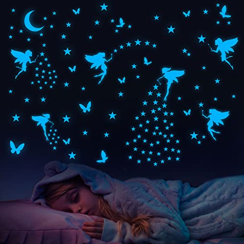 YOMAIDO Leuchtsterne Kinderzimmer Selbstklebend, 6 Pack Leuchtsticker Wandtattoo/Wandsticker Kleine Fee, Fluoreszierend Aufkleber für Mädchen und Jungen, Baby Schlafzimmer YOMAIDO Leuchtsterne Kinderzimmer Selbstklebend, 6 Pack Leuchtsticker Wandtattoo/Wandsticker Kleine Fee, Fluoreszierend Aufkleber für Mädchen und Jungen, Baby Schlafzimmer von Yomaido