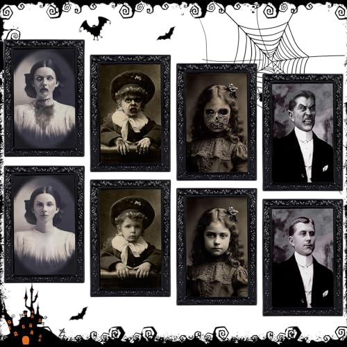 Yomaido 4 Pack Halloween Dekorationen 3D Ändern Gesicht Scary Fotorahmen Horror Portrait Deko Gruseliges Bild, Halloween Tür Wand Deko Innen Indoor Outdoor Garten, Haunted Haus Requisiten Yomaido 4 Pack Halloween Dekorationen 3D Ändern Gesicht Scary Fotorahmen Horror Portrait Deko Gruseliges Bild, Halloween Tür Wand Deko Innen Indoor Outdoor Garten, Haunted Haus Requisiten von Yomaido