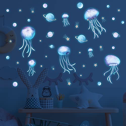 Yomaido Leuchtende Qualle Wandaufkleber 4 Stück, Glow in the Dark Wandaufkleber, Fluoreszenz Aufkleber Dekoration für Kinderzimmer und Babyzimmer Yomaido Leuchtende Qualle Wandaufkleber 4 Stück, Glow in the Dark Wandaufkleber, Fluoreszenz Aufkleber Dekoration für Kinderzimmer und Babyzimmer von Yomaido