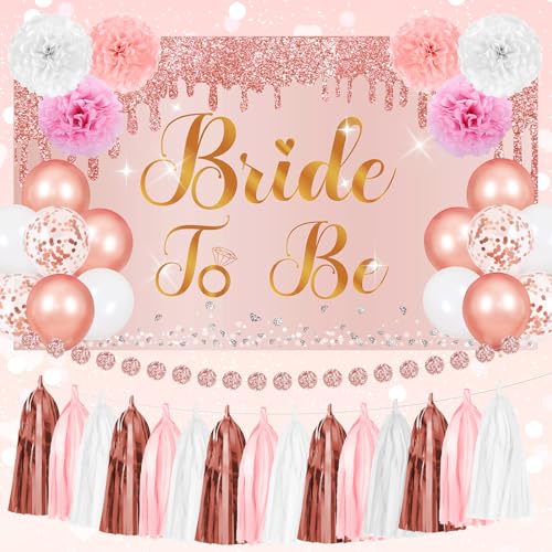 Rose Gold Bridal Shower Decorations Rose Gold Bride to Be Banner Bachelorette Bridal Shower Balloons Tassel Paper Flower Bride to Be Party Supplies for Wedding Engagement Party Decorations Rose Gold Bridal Shower Decorations Rose Gold Bride to Be Banner Bachelorette Bridal Shower Balloons Tassel Paper Flower Bride to Be Party Supplies for Wedding Engagement Party Decorations von Yomaiha