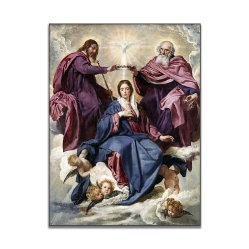 Diego VeláZquez Poster "Krönung der Jungfrau", religiöse Kultur, Leinwand, Wandkunst, Meister-Ölgemälde, Druck, moderne Wohnkultur, geeignet für Wohnzimmer, Büro, Wanddekoration, ungerahmt (30 x 40 Diego VeláZquez Poster "Krönung der Jungfrau", religiöse Kultur, Leinwand, Wandkunst, Meister-Ölgemälde, Druck, moderne Wohnkultur, geeignet für Wohnzimmer, Büro, Wanddekoration, ungerahmt (30 x 40 von Yomcut