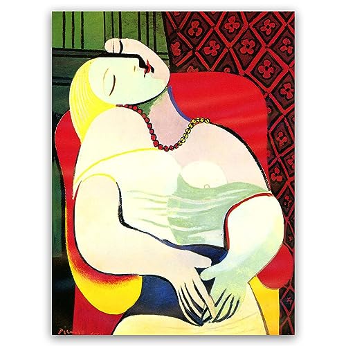 Yomcut Pablo Picasso Wandkunst Leinwand – Der Traum Kunstdruck – Picasso-Poster – Abstrakte Malerei Moderne Wohnkultur für Schlafzimmer, Büro, Wohnzimmer, ungerahmt, 30 × 40 cm von Yomcut