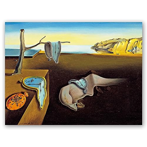 Yomcut Salvador Dali Wandkunst Leinwand – Persistence of Memory Poster – Surrealismus Drucke – Abstrakte Malerei Coole Heimdekoration für Schlafzimmer Wohnzimmer Küche ungerahmt (30 × 40 cm) von Yomcut
