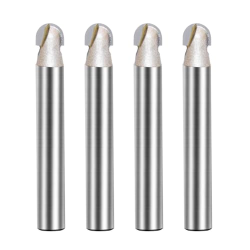 Yominerr 1/4--Schaft, 1/4--Schnittdurchmesser, 2-Schneidig, Nutenfräser mit Runder Nase und Hartmetallspitze, 4-Teilig (1/4 X 1/4) von Yominerr