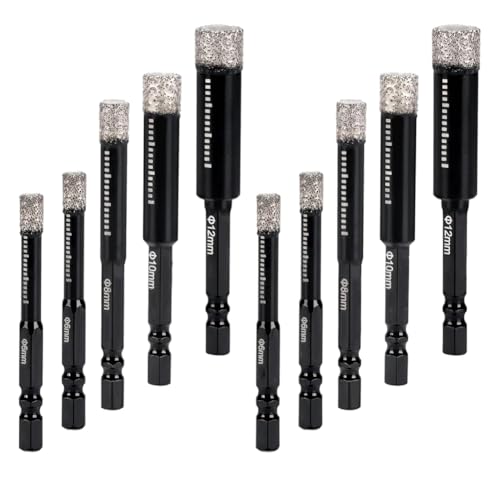 Yominerr 10 -Pack -Diamantbohrbits Set, 1/4 5/16 3/8 1/2 Diamantlochsäge - 1/4 Sechskantschirne für Keramik Yominerr 10 -Pack -Diamantbohrbits Set, 1/4 5/16 3/8 1/2 Diamantlochsäge - 1/4 Sechskantschirne für Keramik von Yominerr