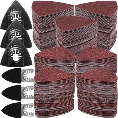 Yominerr 246pcs Umfassendes Oszillierendes Werkzeugschleifkit mit Dreieck und Fingerpolster, Enthält 240pcs Sandpapier Yominerr 246pcs Umfassendes Oszillierendes Werkzeugschleifkit mit Dreieck und Fingerpolster, Enthält 240pcs Sandpapier von Yominerr