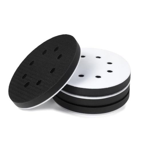Yominerr 5 8 Löcher Weiche Interface-Pads mit Klettverschluss, Schwammkissen, Puffer, Runder Stützteller, Schaumstoff-Schleifpads, 4er-Pack von Yominerr