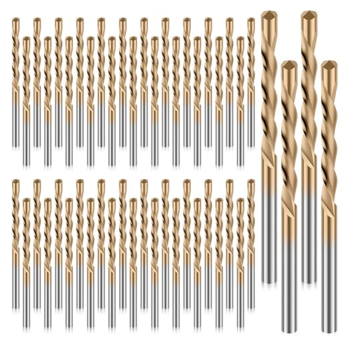 Yominerr 50-Teiliger Trockenbaubohrer, 1/8 Spiralsägen-Schneidbits, M2-Schneidbits Aus Schnellarbeitsstahl für Trockenbau von Yominerr