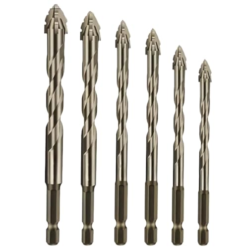 Yominerr 6pcs/Set Vier Flötesägen-Toth-Bohrer für Glasfliesen-Beton-Metallbohrwerkzeuge Hochleistungsbohrmaschine Bit 4-12mm Yominerr 6pcs/Set Vier Flötesägen-Toth-Bohrer für Glasfliesen-Beton-Metallbohrwerkzeuge Hochleistungsbohrmaschine Bit 4-12mm von Yominerr