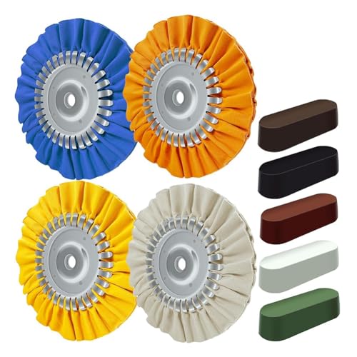 Yominerr 9pcs Aluminiumradpolierkit 8 "Atemwegsbufad für Winkelmühle -Finish -Poliermasse und Aluminium -Metallpolierrad Kit Yominerr 9pcs Aluminiumradpolierkit 8 "Atemwegsbufad für Winkelmühle -Finish -Poliermasse und Aluminium -Metallpolierrad Kit von Yominerr