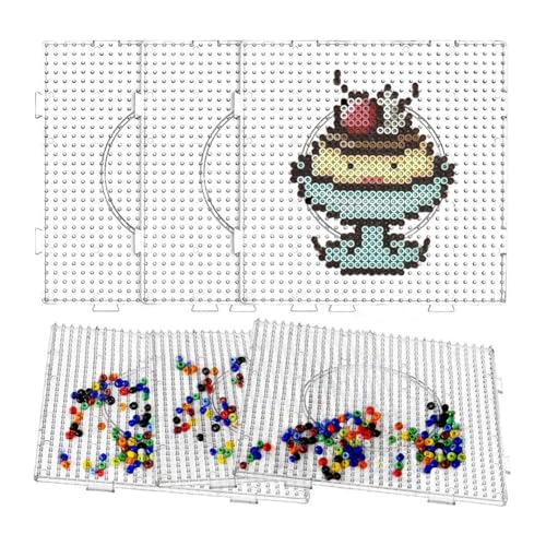 Yominerr DIY -Handwerkskügelchen und Kinder 6PCS Square Fuse Perlen Boards, Klare Pegboard -Plastik -Kits für die Geschenkverarbeitung von Yominerr