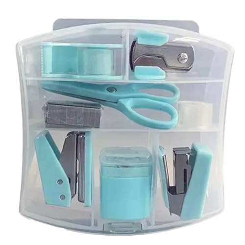 Yominerr Mini-Heftgerät, Hefter, Locher, Klebeband-Maschine, Set, Multifunktional, für Schreibwaren, Sammelalbum, Werkzeugkasten, Büro, Schule, Blau Yominerr Mini-Heftgerät, Hefter, Locher, Klebeband-Maschine, Set, Multifunktional, für Schreibwaren, Sammelalbum, Werkzeugkasten, Büro, Schule, Blau von Yominerr