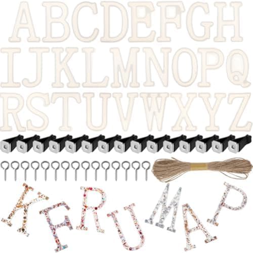 Yominerr Silikon-Alphabet-Formen mit Auto-Lüftungsclips, 26 Englische Alphabet-Buchstaben, Silikonform für Auto-Geschenkzubehör, Harzseife von Yominerr