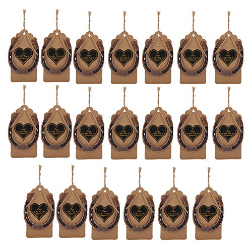 Yomiyuyr Hufeisen-Dekor, Vintage-Finish in dunkler Bronze, Hufeisen für Hochzeitsandenken und Schmuck, mit Anhängern und Hanf, für rustikale Hochzeit Yomiyuyr Hufeisen-Dekor, Vintage-Finish in dunkler Bronze, Hufeisen für Hochzeitsandenken und Schmuck, mit Anhängern und Hanf, für rustikale Hochzeit von Yomiyuyr