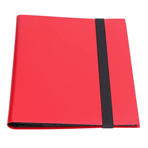 Yomiyuyr -Kartenbinder, Farbkartenbinder, 9 Pocket Trading Album, große Kapazitäts -Hülsenseiten für Spielkartenspeicher (red) von Yomiyuyr