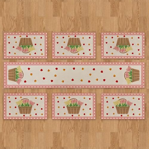 Eleganter Tischläufer und Platzdeckchen mit Blumenmuster, moderner Leinen-Look, Aquarell-Blumendruck, waschbar, Esstischdekoration für Urlaub, Party, Küche, Tischdekoration, saisonale Dekoration (Nr Eleganter Tischläufer und Platzdeckchen mit Blumenmuster, moderner Leinen-Look, Aquarell-Blumendruck, waschbar, Esstischdekoration für Urlaub, Party, Küche, Tischdekoration, saisonale Dekoration (Nr von YongXinMY