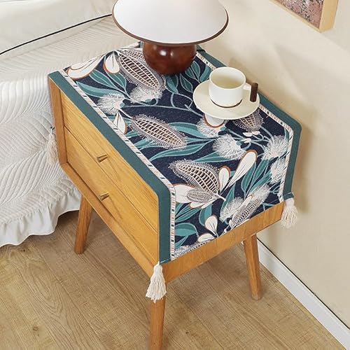 YongXinMY Jacquard-Nachttischdecke, rustikal, Boho, rutschfest, staubdicht, Tischdecke für Schlafzimmer, Nachttisch, Kühlschrank, Mikrowelle, Waschmaschine, Couchtisch, Heimdekoration (#10,35 x 300 cm von YongXinMY