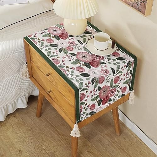 YongXinMY Jacquard-Nachttischdecke, rustikal, Boho, rutschfest, staubdicht, Tischdecke für Schlafzimmer, Nachttisch, Kühlschrank, Mikrowelle, Waschmaschine, Couchtisch, Heimdekoration (7,35 x 80 cm) von YongXinMY