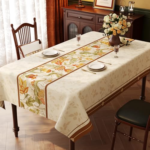 YongXinMY Rechteckige französische Tischdecke, wasserdicht, öldicht, hitzebeständig, PVC-Tischdecke, luxuriöser amerikanischer Stil, waschbar, Esstischmatte für Küche, Tee, Kaffee, Tischdekoration YongXinMY Rechteckige französische Tischdecke, wasserdicht, öldicht, hitzebeständig, PVC-Tischdecke, luxuriöser amerikanischer Stil, waschbar, Esstischmatte für Küche, Tee, Kaffee, Tischdekoration von YongXinMY