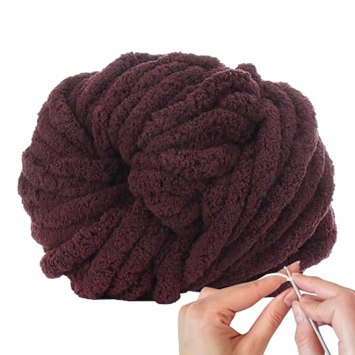 Chenille Chunky Garn zum Stricken, super sperriges isländisches Wurstgarn, 240, 250g, 27m, 2cm dick, weiche warme Wollmischung, für Decken, Schals, Hüte, Haustierbetten Chenille Chunky Garn zum Stricken, super sperriges isländisches Wurstgarn, 240, 250g, 27m, 2cm dick, weiche warme Wollmischung, für Decken, Schals, Hüte, Haustierbetten von Yongany