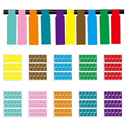 Selbstklebende Kabeletiketten,10 Farben 300 Stück Reißfest Haltbar Wasserdicht Kabel Beschriftung für Laserdrucker (Größe A4) von Yongbest