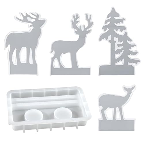 Yongmcxhhj Weihnachts Harz Formen,Silikon Seifenformen Set Für Kerzenherstellung - Wiederverwendbare Bastelwerkzeuge Für Feiertagsfeier Geburtstag Housewarming | Epoxy Harz Gips Seife von Yongmcxhhj