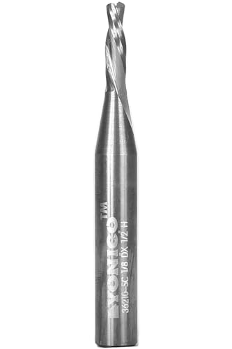 YONICO Downcut Router Bits Spiral 2 Flute Solid Carbide CNC Low Helix Schaftfräser 1/8 Zoll Durchmesser 1/4 Zoll Schaft 36210-SC YONICO Downcut Router Bits Spiral 2 Flute Solid Carbide CNC Low Helix Schaftfräser 1/8 Zoll Durchmesser 1/4 Zoll Schaft 36210-SC von Yonico