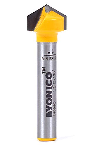 Yonico Oberfräsen-Bits V-Nut 120 Grad x 1/2 Zoll Durchmesser 1/4 Zoll Schaft 14994q Yonico Oberfräsen-Bits V-Nut 120 Grad x 1/2 Zoll Durchmesser 1/4 Zoll Schaft 14994q von Yonico