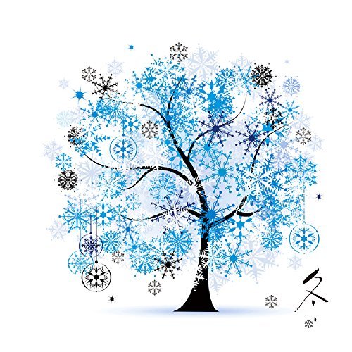 Yontree handgefertigtes Kreuzstich-Set, Motiv: Jahreszeiten-Baum, baumwolle, Winter, One Size von Yontree