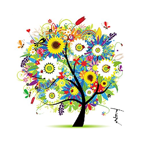 Yontree handgefertigtes Kreuzstich-Set, Motiv: Jahreszeiten-Baum, baumwolle Marke 45cm (Sommer) von Yontree