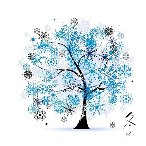 Yontree handgefertigtes Kreuzstich-Set, Motiv: Jahreszeiten-Baum, baumwolle Marke 45cm (Winter) von Yontree
