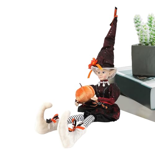 Yonuaret Halloween Puppen | Süßes Mädchen Mit Kürbis Figur | Bewegliche Deko Für Flur Fest Haus Party Schlafzimmer Inneneinrichtung Feiertag von Yonuaret