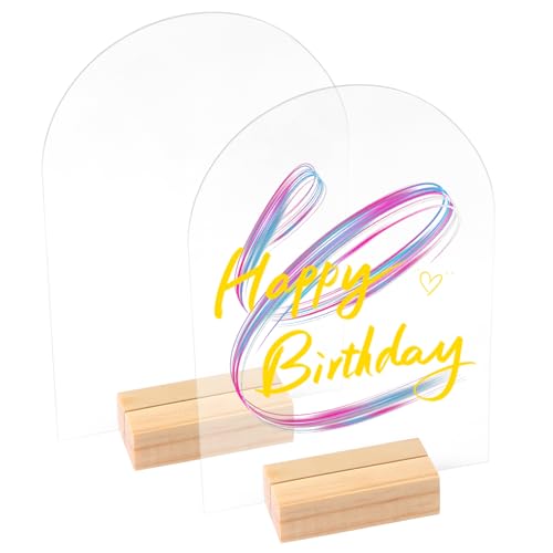 Yoodelife 12,7 x 17,8 cm blanko, transparentes Bogen-Acrylschild mit Holzständer, gewölbte runde Oberseite, Acrylplatte, DIY-Tischnummern für DIY-Geschenke, Veranstaltung, Party, Schild, Dekoration, 2 Yoodelife 12,7 x 17,8 cm blanko, transparentes Bogen-Acrylschild mit Holzständer, gewölbte runde Oberseite, Acrylplatte, DIY-Tischnummern für DIY-Geschenke, Veranstaltung, Party, Schild, Dekoration, 2 von Yoodelife