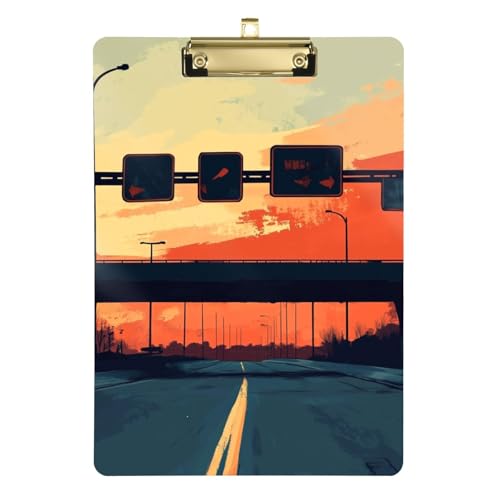 Anpassbare Highway Street Setting Sun Padfolio Klemmbrett Ordner Acryl Niedlich für Polizei Büro Krankenschwester Fußball Trainer Größe 22,9 x 30,5 cm Anpassbare Highway Street Setting Sun Padfolio Klemmbrett Ordner Acryl Niedlich für Polizei Büro Krankenschwester Fußball Trainer Größe 22,9 x 30,5 cm von Yoogain