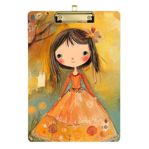 Anpassbare Puppe, schönes Kleid, Bürobedarf, Klemmbrett, Standardloch für Softball-Trainer, Klemmbrett, Lehrer, Größe 22,9 x 30,5 cm von Yoogain