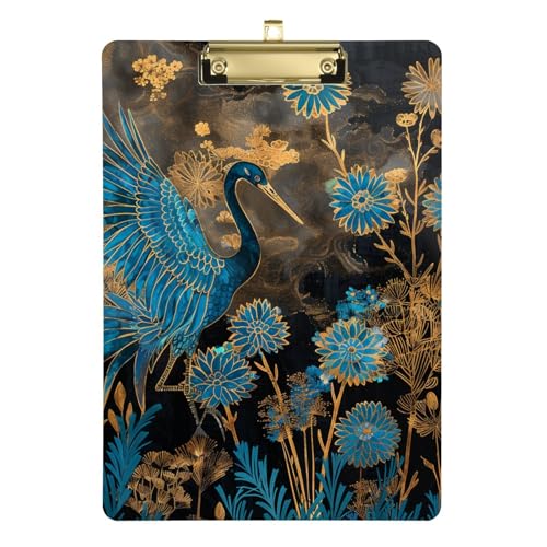 Anpassbarer blauer und goldener Pfauen-Organizer mit Klemmbrett, wasserdicht, für Krankenschwestern, Heimunternehmer, Größe 22,9 x 30,5 cm von Yoogain