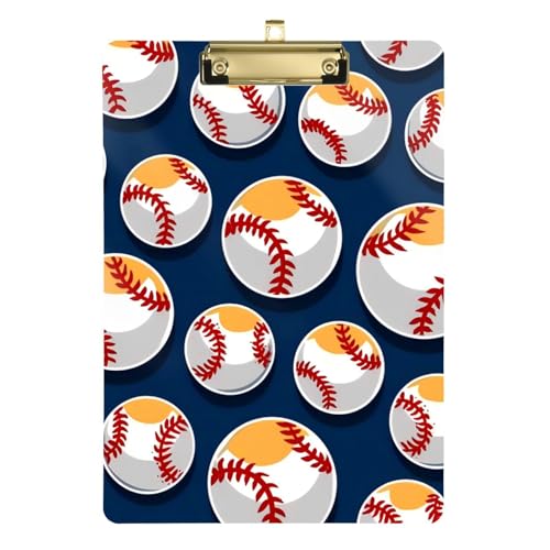 Anpassbares Baseball-Sport-Klemmbrett mit Organizer, Hartplatte für Krankenpflege, Studenten, Handel, Quest, Größe 22,9 x 30,5 cm, Blau von Yoogain