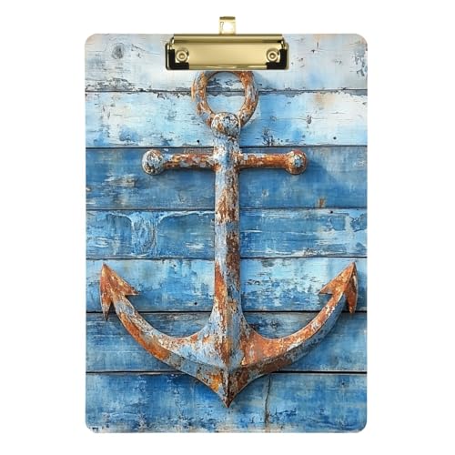 Anpassbares Klemmbrett aus Holz, Retro-Klemmbrett, wasserdicht, für Hausaufgaben, pädiatrische Größe 22,9 x 30,5 cm, Meerblau von Yoogain