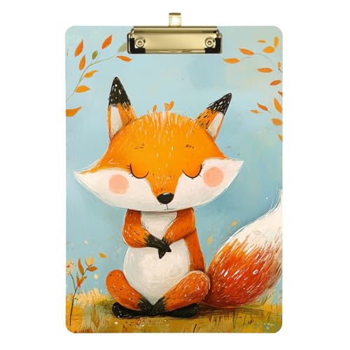 Anpassbares Klemmbrett mit Aufschrift "Chubby Fox Contractors" für Klassenzimmer der 5. Klasse, für Lehrer, Größe 22,9 x 30,5 cm von Yoogain