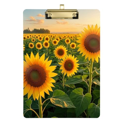 Anpassbares Klemmbrett mit Sonnenblumen, Acryl, niedlich, für Volleyball, Baseball, Trainer, Größe 22,9 x 30,5 cm von Yoogain