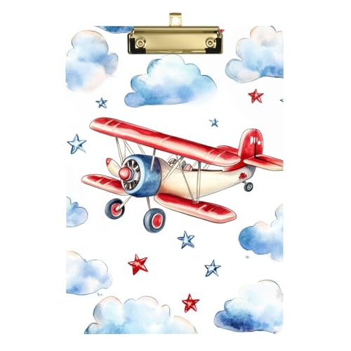 Anpassbares Klemmbrett mit niedlichem Farbflugzeug, Standardloch für Lehrer, Muss für Klassenzimmer, Größe 22,9 x 30,5 cm von Yoogain