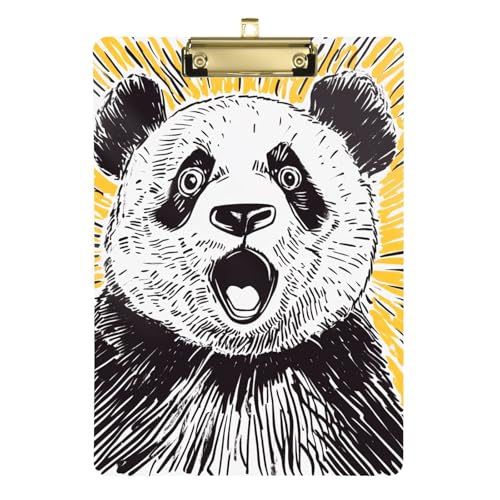 Anpassbares Klemmbrett mit niedlichem Panda-Motiv, wasserdicht, für Trainer, medizinisches Klassenzimmer, Größe 22,9 x 30,5 cm von Yoogain