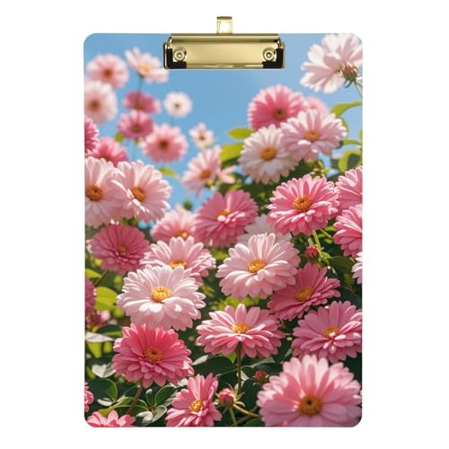 Anpassbares Klemmbrett mit rosa Gänseblümchen, wasserdicht, für 5. Klasse, Essentials für Lehrer, Größe 22,9 x 30,5 cm von Yoogain