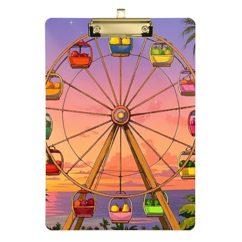 Anpassbares lustiges Obst-Riesrad, Cartoon-Datei-Klemmbrett, wasserdicht, für Klassenzimmer, für Lehrer, High School, Größe 22,9 x 30,5 cm von Yoogain