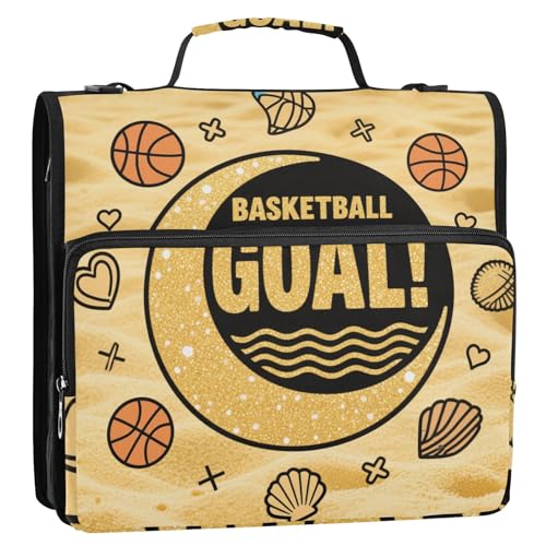 Basketball Sandgelber Muscheldruck 3 Ringe Ordner Organizer mit Gurt Laege Kapazität Schulordner Organizer für Mittelschule Basketball Sandgelber Muscheldruck 3 Ringe Ordner Organizer mit Gurt Laege Kapazität Schulordner Organizer für Mittelschule von Yoogain