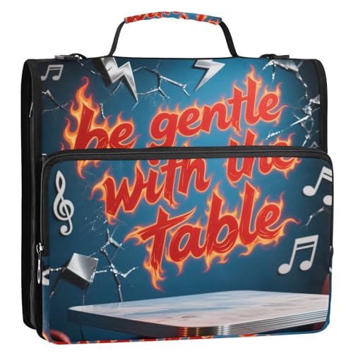 Be Gentle with The Table Ringbuch mit 3 Ringen und extra Taschen mit Schultergurt, wasserdicht, Schulordner, Organizer für die Mittelschule Be Gentle with The Table Ringbuch mit 3 Ringen und extra Taschen mit Schultergurt, wasserdicht, Schulordner, Organizer für die Mittelschule von Yoogain