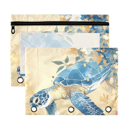Beutel im Boho-Stil, Schildkröte, goldfarben, 3 Löcher, Sichtfenster, Ordner, große Kapazität, 3 Stück, für Klassenzimmer, Schule, Bürobedarf, mehrfarbig, 2 Stück Beutel im Boho-Stil, Schildkröte, goldfarben, 3 Löcher, Sichtfenster, Ordner, große Kapazität, 3 Stück, für Klassenzimmer, Schule, Bürobedarf, mehrfarbig, 2 Stück von Yoogain